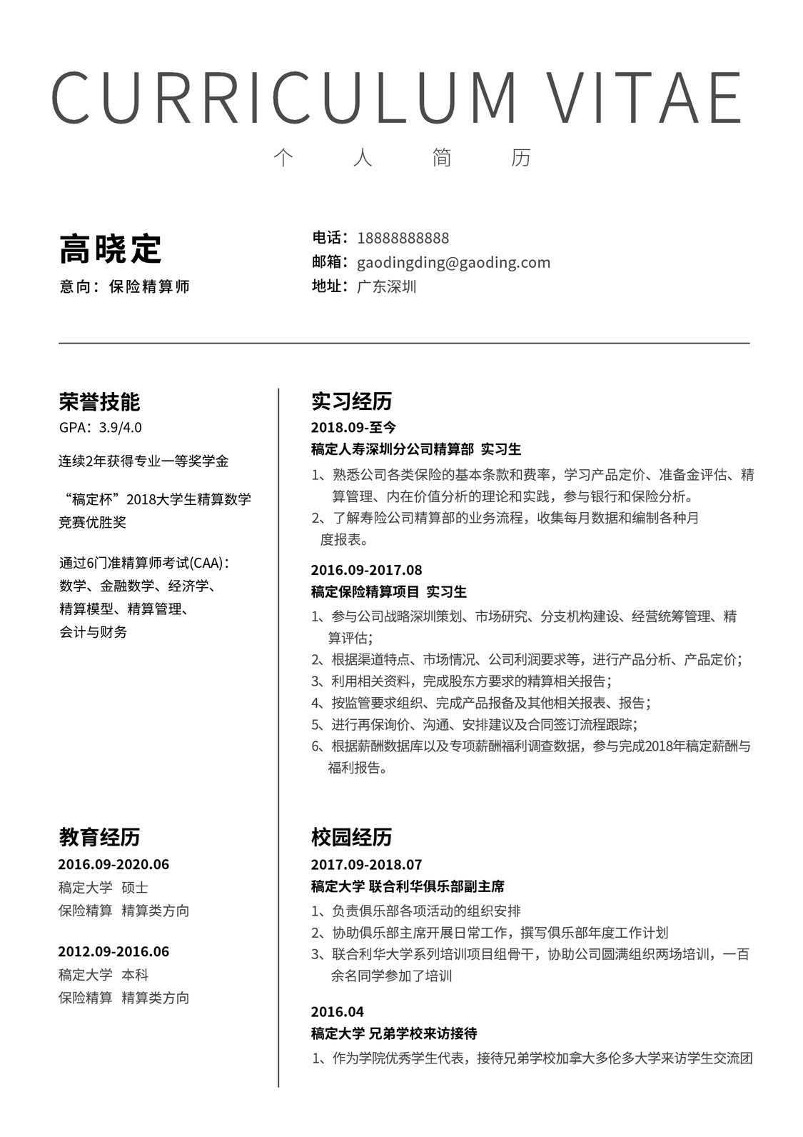 你们简历上的自我引见怎样写的？